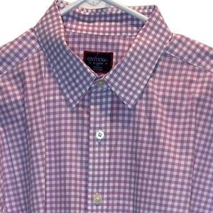 UNTUCKit Men's XLTall Gingham‎ Check Dress Shirt Long Sleeve Button Down